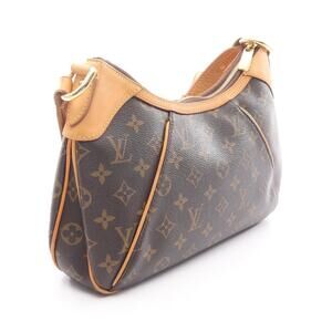 Louis Vuitton Thames Monogram Shoulder Bag Canvas Leather Brown